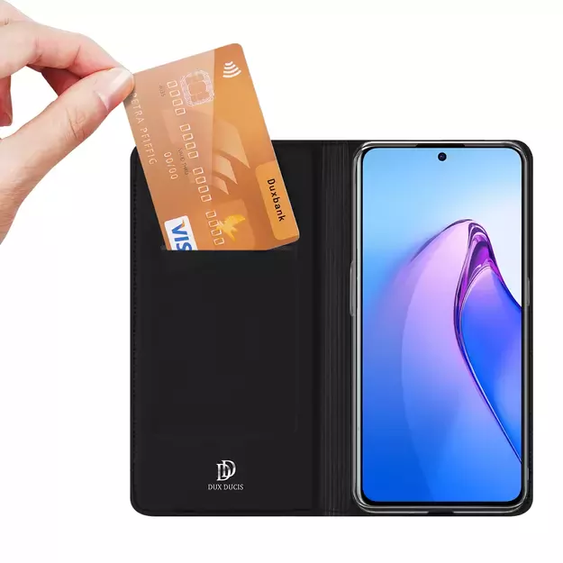 Dux Ducis Skin Pro case for Oppo Reno 8 Pro flip cover card wallet stand black 11
