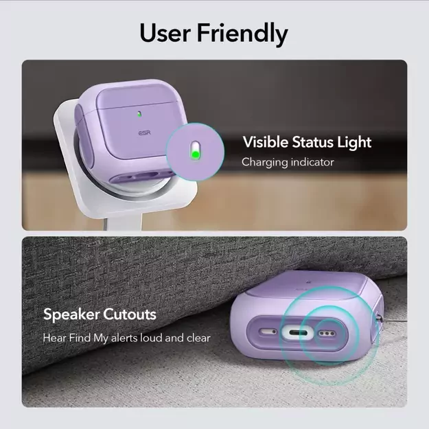ESR Orbit Halolock MagSafe case for Apple AirPods 4 - purple 13