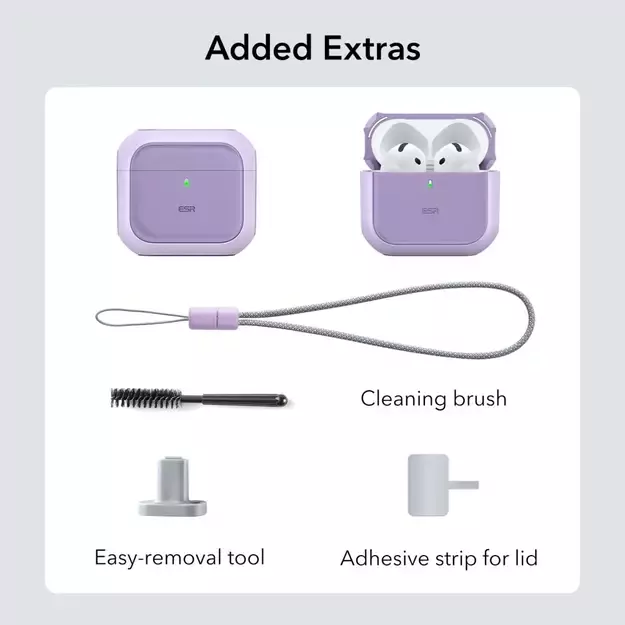 ESR Orbit Halolock MagSafe case for Apple AirPods 4 - purple 14