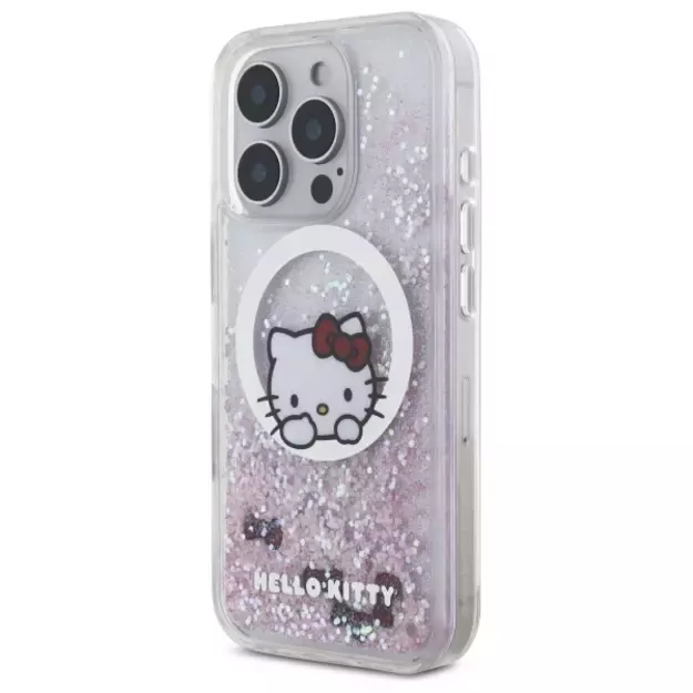 Hello Kitty Liquid Glitter Sweet Kitty Bows MagSafe iPhone 16 Pro Case - White 8