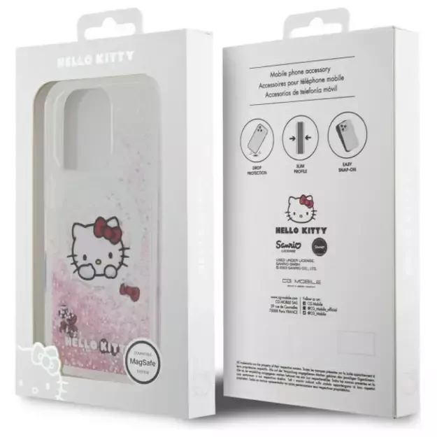 Hello Kitty Liquid Glitter Sweet Kitty Bows MagSafe iPhone 16 Pro Case - White 14