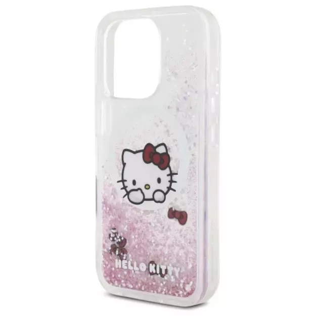 Hello Kitty Liquid Glitter Sweet Kitty Bows MagSafe iPhone 16 Pro Case - White 12