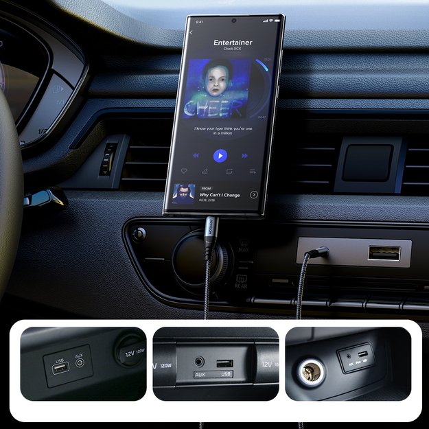 Joyroom Audio Transfer Series SY-A07 Mini Jack 3.5mm/USB-C Cable 1.2m - Black 12