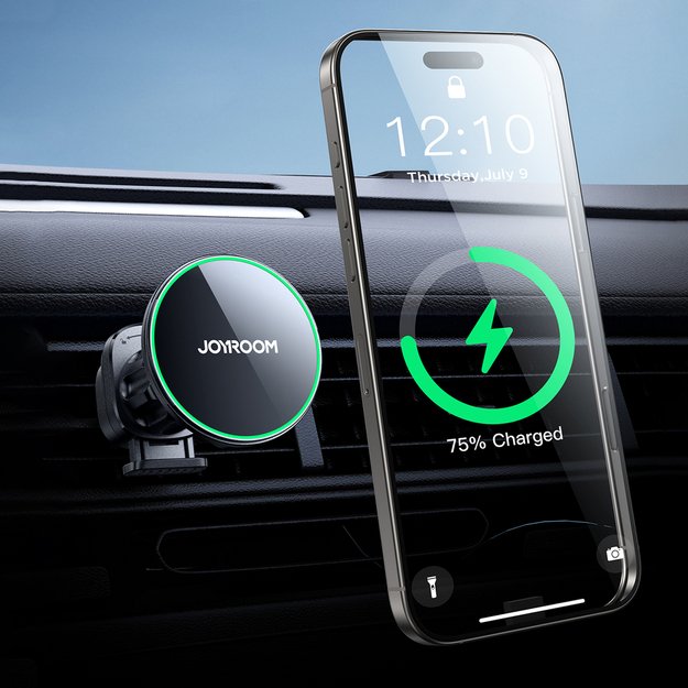 Joyroom JR-ZS412 holder with Qi2 15W charger, car, for air vent - black 7