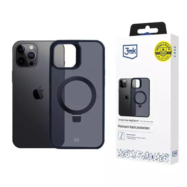 3mk Smoke Case Mag&amp Stand for Apple iPhone 12 pro max - black