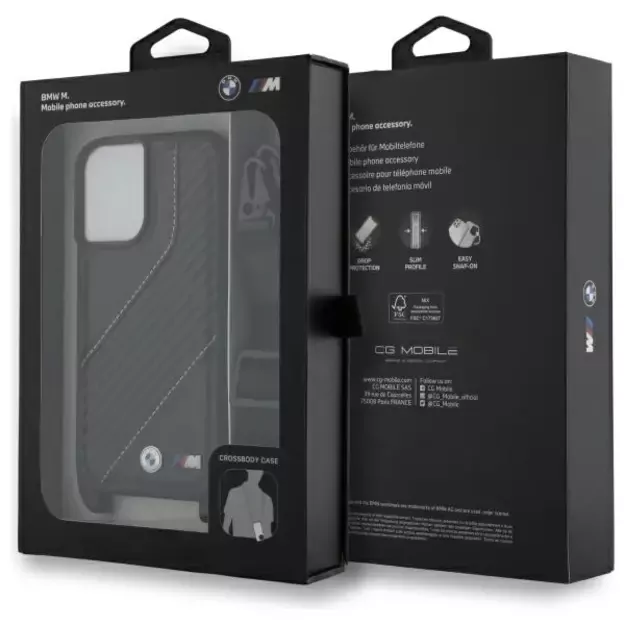 BMW M Edition Carbon Stripe &amp  Strap iPhone 16 Plus Case - Black 12