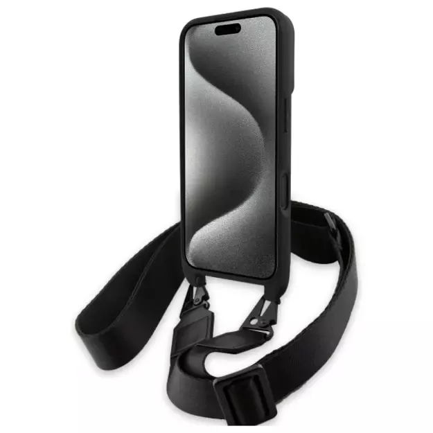 BMW M Edition Carbon Stripe &amp  Strap iPhone 16 Plus Case - Black 9