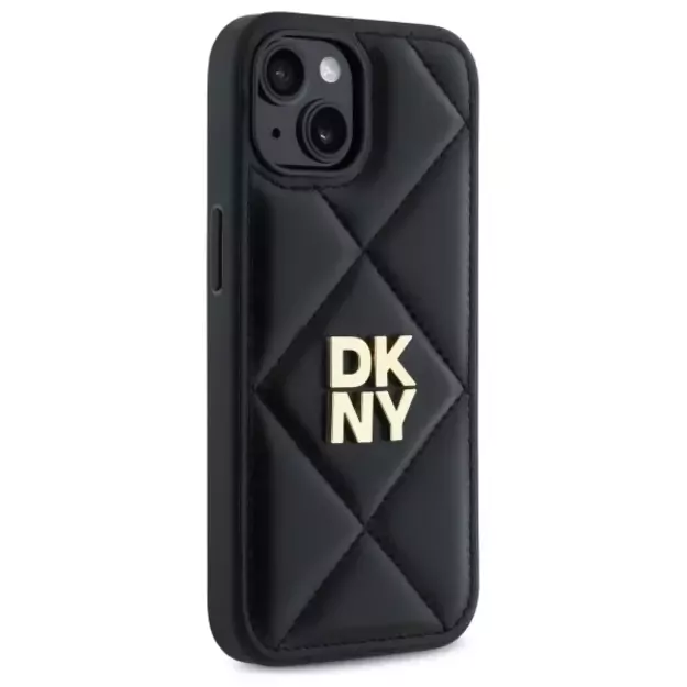 DKNY Quilted Stack Logo iPhone 14 Case - Black 10