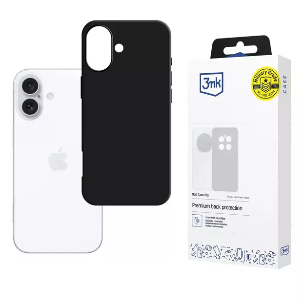 3mk Matt Case Pro for Apple iPhone 16 Plus - Matte Black