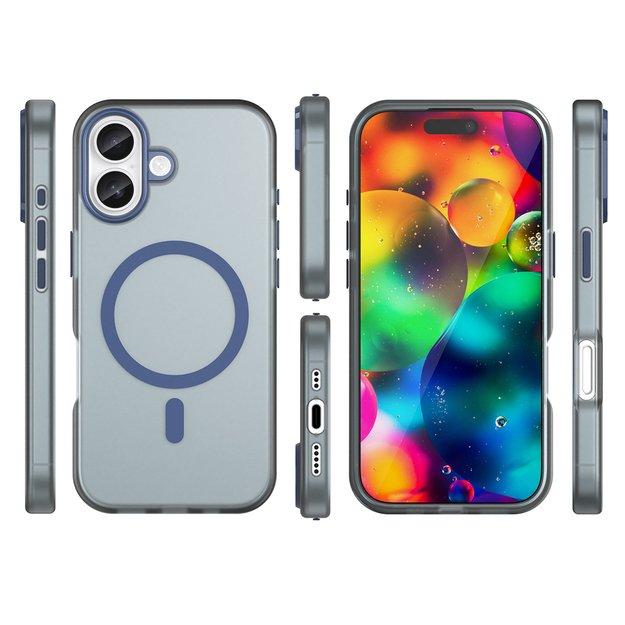 Magnetic Abrasive iPhone 17 Case Compatible with MagSafe - Matte Blue 1