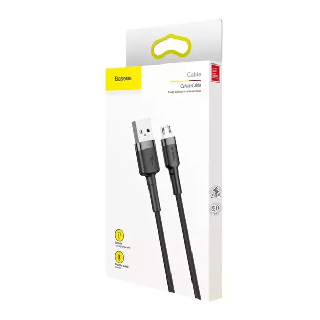 Baseus Cafule Cable CAMKLF-AG1 USB-A / micro USB 2.4A 0.5 m - black-gray 5