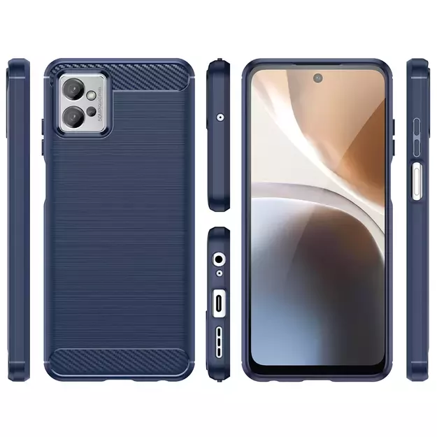 Carbon Case for Xiaomi Poco F4 5G flexible silicone carbon cover blue 8