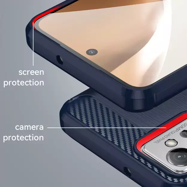 Carbon Case for Xiaomi Poco F4 5G flexible silicone carbon cover blue 12