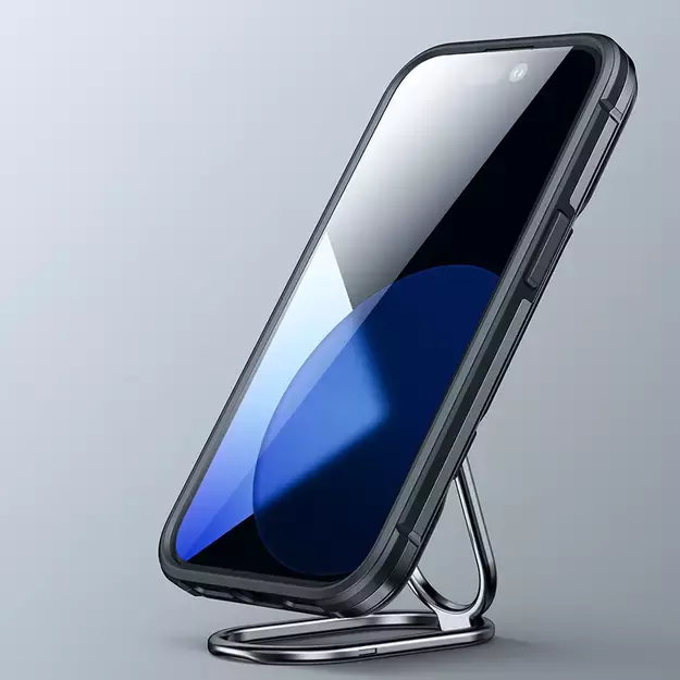 Joyroom Dual Hinge case for iPhone 14 armored case with a stand and a ring holder black 15