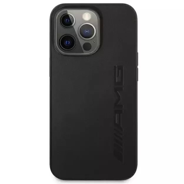 AMG AMHCP14XDOLBK iPhone 14 Pro Max 6.7 &quot black / black hardcase Leather Hot Stamped 2