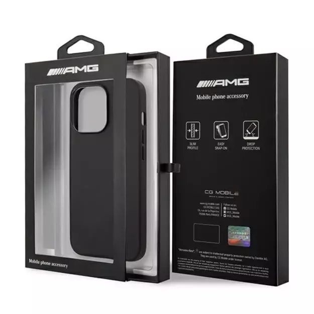 AMG AMHCP14XDOLBK iPhone 14 Pro Max 6.7 &quot black / black hardcase Leather Hot Stamped 7