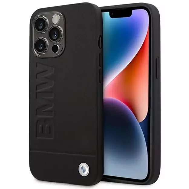 Case BMW BMHCP14XSLLBK iPhone 14 Pro Max 6.7 &quot black / black Leather Stamp