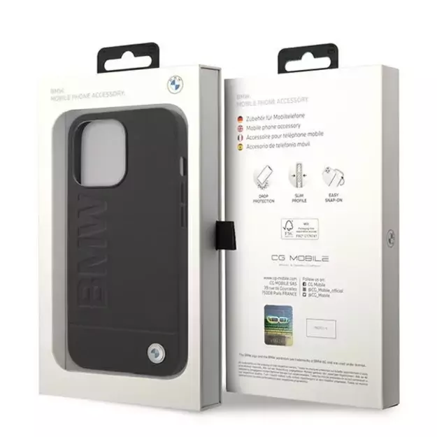Case BMW BMHCP14XSLLBK iPhone 14 Pro Max 6.7 &quot black / black Leather Stamp 14