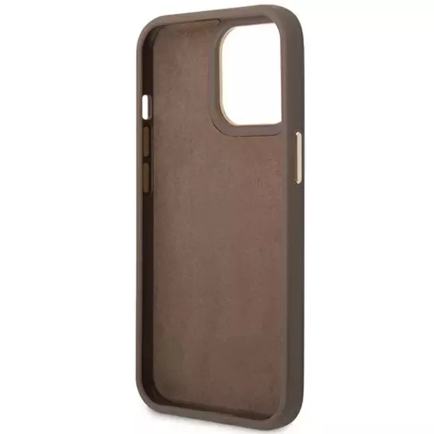 Guess GUHCP14LHG4SHW iPhone 14 Pro 6.1 &quot brown / brown hard case 4G Vintage Gold Logo 13