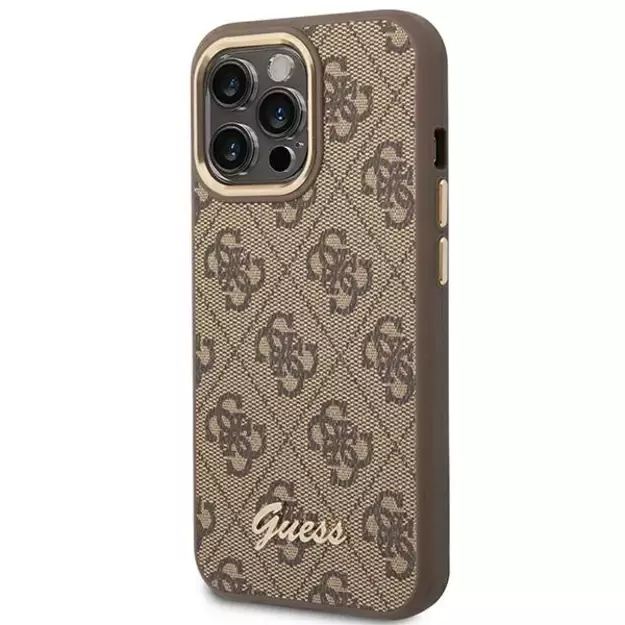 Guess GUHCP14LHG4SHW iPhone 14 Pro 6.1 &quot brown / brown hard case 4G Vintage Gold Logo 8