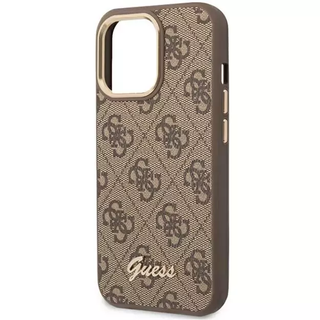Guess GUHCP14LHG4SHW iPhone 14 Pro 6.1 &quot brown / brown hard case 4G Vintage Gold Logo 12