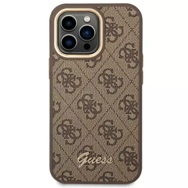 Guess GUHCP14LHG4SHW iPhone 14 Pro 6.1 &quot brown / brown hard case 4G Vintage Gold Logo 9