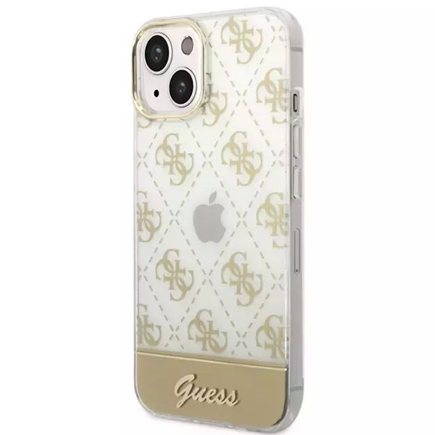 Guess GUHCP14MHG4MHG iPhone 14 Plus 6.7 &quot gold / gold hardcase 4G Pattern Script 1
