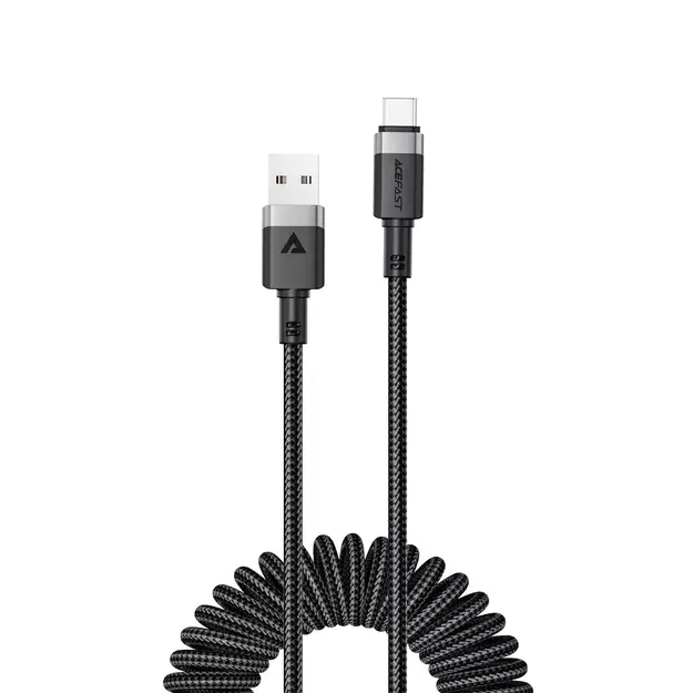 Acefast C14-04 USB-A - USB-C Cable Spring 480Mb/s 3A 1.2m - Black