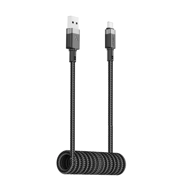 Acefast C14-04 USB-A - USB-C Cable Spring 480Mb/s 3A 1.2m - Black 7