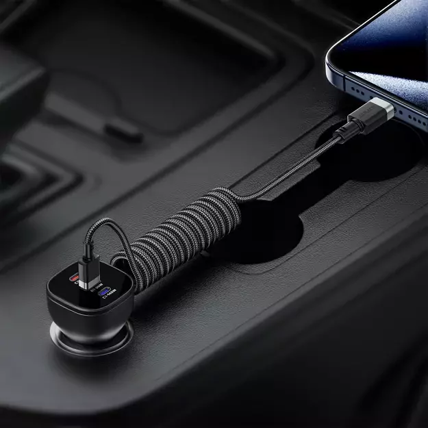 Acefast C14-04 USB-A - USB-C Cable Spring 480Mb/s 3A 1.2m - Black 12