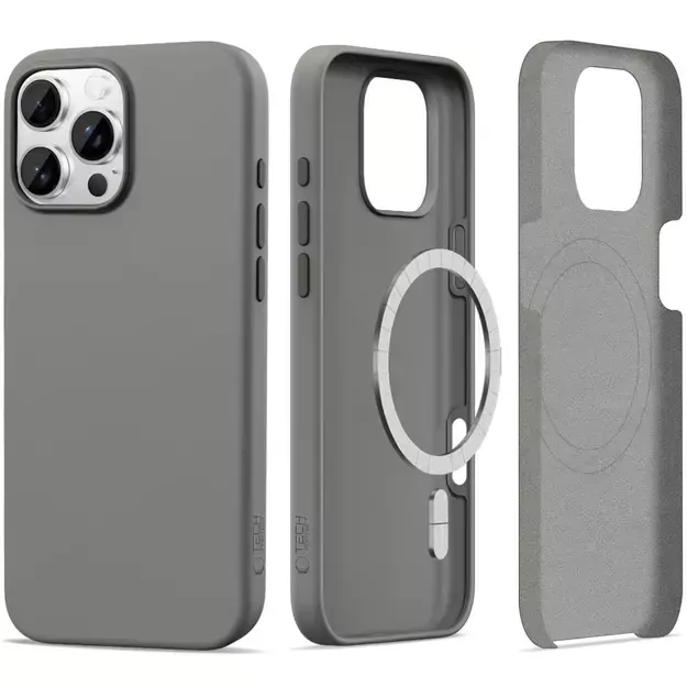Tech-Protect Silicone MagSafe iPhone 16 Pro Case - Gray