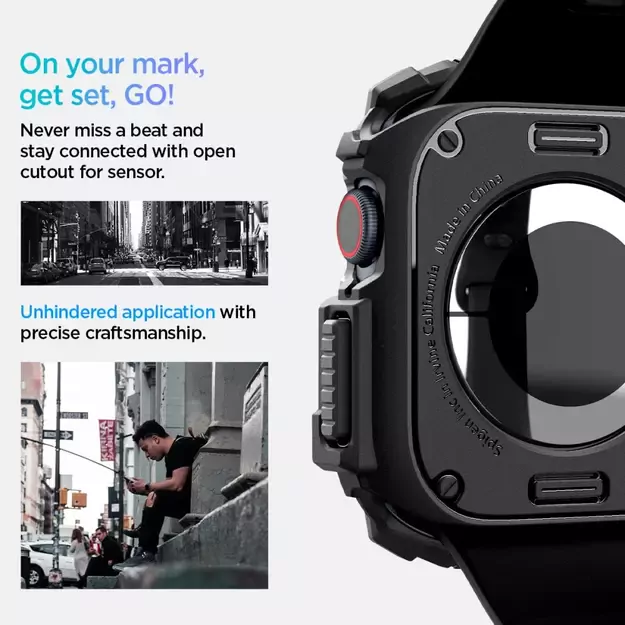 Spigen Rugged Armor Case for Apple Watch 10 46mm - Black 21