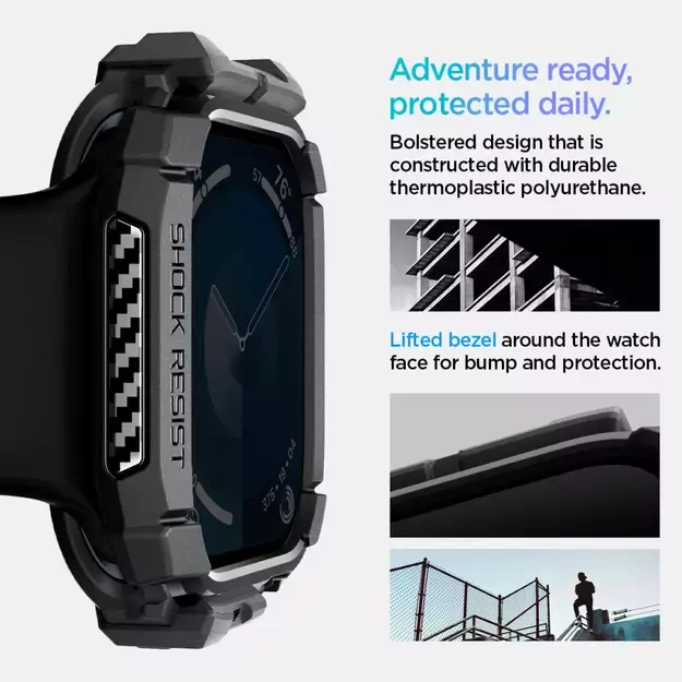 Spigen Rugged Armor Case for Apple Watch 10 46mm - Black 20