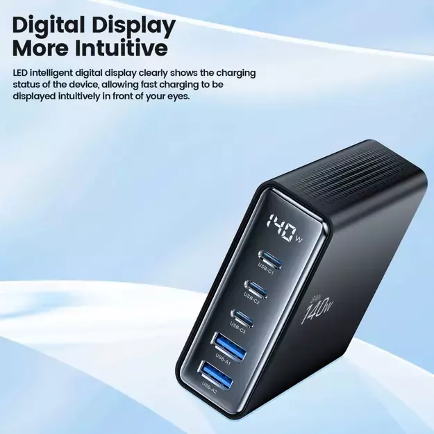 Tech-Protect DC140W-GAN 5-PORT PD140W/QC3.0 Charging Station - Black 4