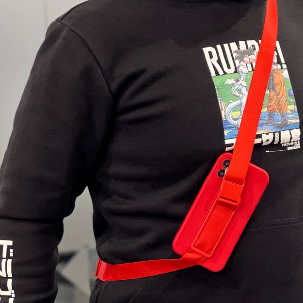 Rope case gel case with a chain lanyard bag lanyard iPhone 13 Pro Max red 33