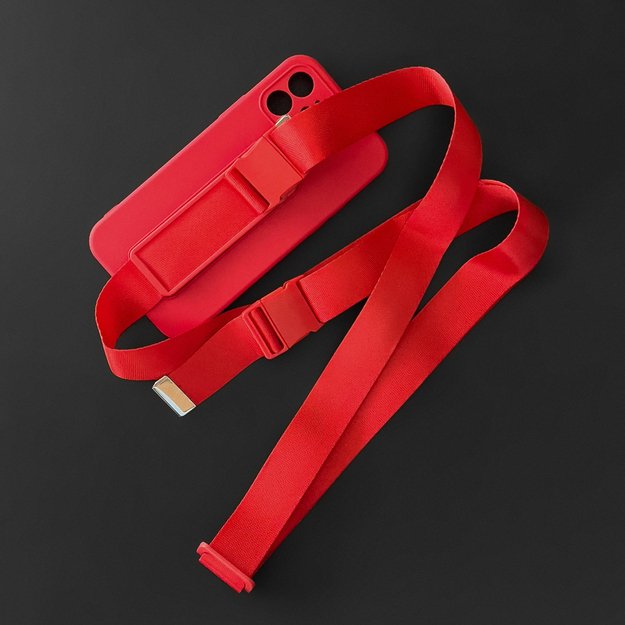 Rope case gel case with a chain lanyard bag lanyard iPhone 13 Pro Max red 32