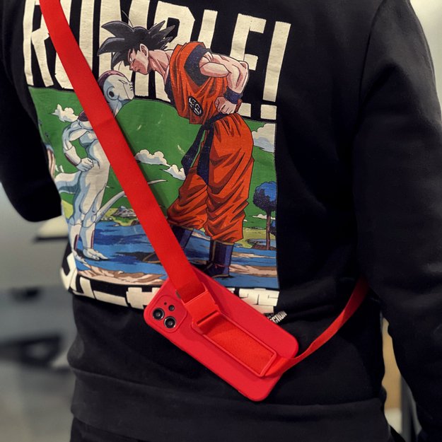 Rope case gel case with a chain lanyard bag lanyard iPhone 13 Pro Max red 34