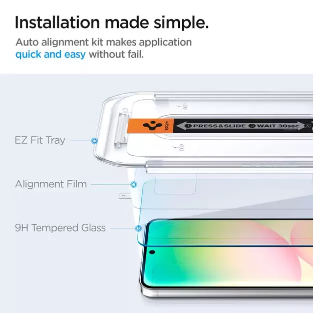 Spigen Glas.tR EZ Fit Tempered Glass for Samsung Galaxy S24 FE (2 pcs.) 9
