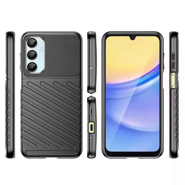 Thunder Case for Samsung Galaxy A56/A36 Silicone Armored Cover - Black 2