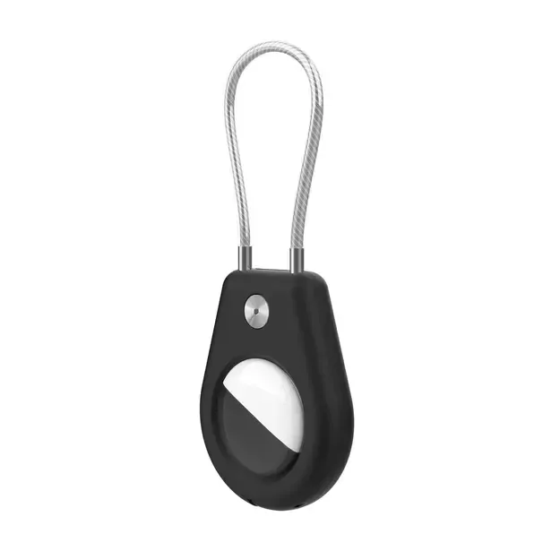 Apple AirTag Case with Steel Cable - Black + White (2 pieces) 3