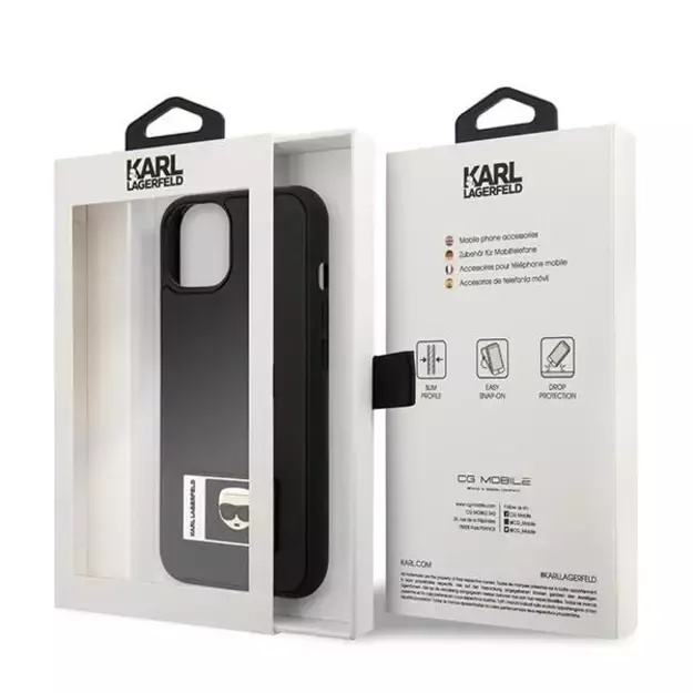 Karl Lagerfeld KLHCP13S3DKPK iPhone 13 mini 5,4  black / black hardcase Ikonik Patch 7