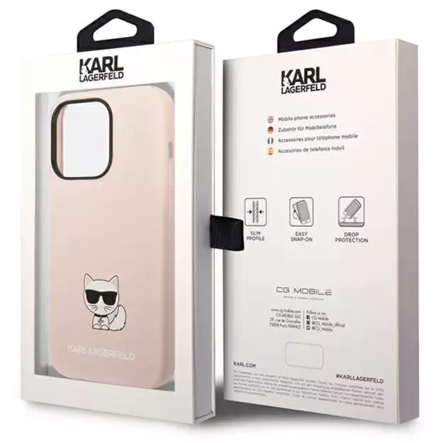 Karl Lagerfeld KLHCP14LSLCTPI iPhone 14 Pro 6.1 &quot hardcase light pink / light pink Silicone Choupette Body 9