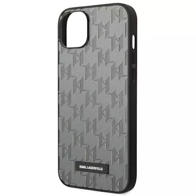 Karl Lagerfeld KLHCP14MSAKLHPG iPhone 14 Plus 6.7 &quot hardcase gray / gray Saffiano Mono Metal Logo 5
