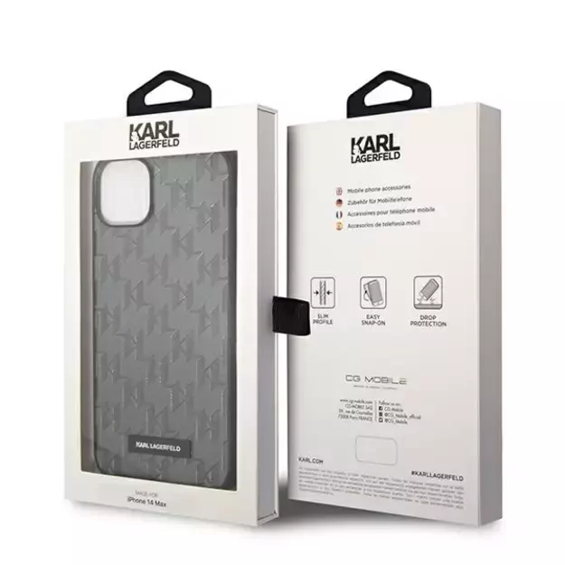 Karl Lagerfeld KLHCP14MSAKLHPG iPhone 14 Plus 6.7 &quot hardcase gray / gray Saffiano Mono Metal Logo 7