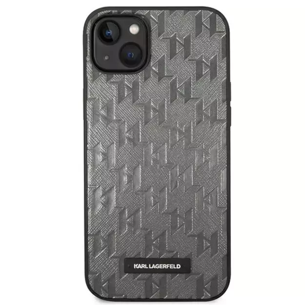 Karl Lagerfeld KLHCP14MSAKLHPG iPhone 14 Plus 6.7 &quot hardcase gray / gray Saffiano Mono Metal Logo 2