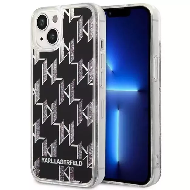 Karl Lagerfeld KLHCP14SLMNMK iPhone 14 6.1 &quot hardcase black / black Liquid Glitter Monogram