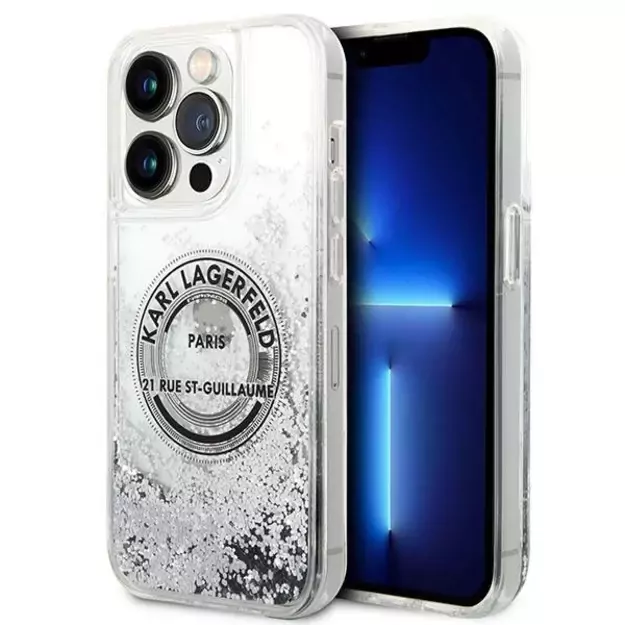 Karl Lagerfeld KLHCP14XLCRSGRS iPhone 14 Pro Max 6.7  silver / silver hardcase Liquid Glitter RSG