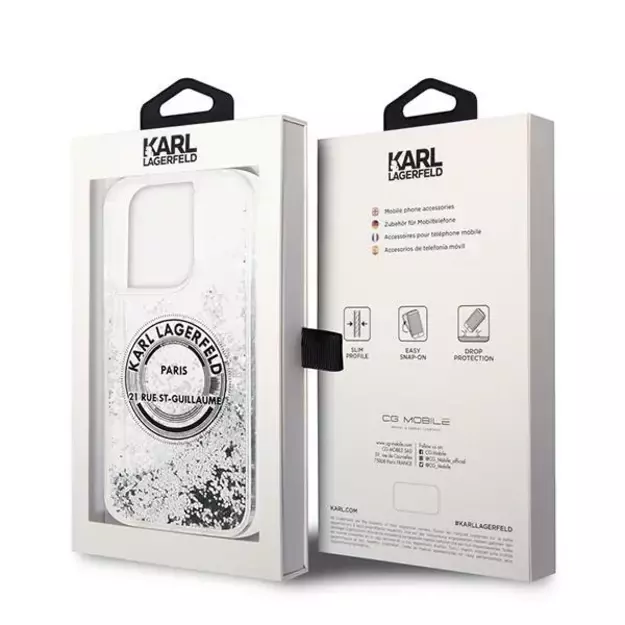 Karl Lagerfeld KLHCP14XLCRSGRS iPhone 14 Pro Max 6.7  silver / silver hardcase Liquid Glitter RSG 14