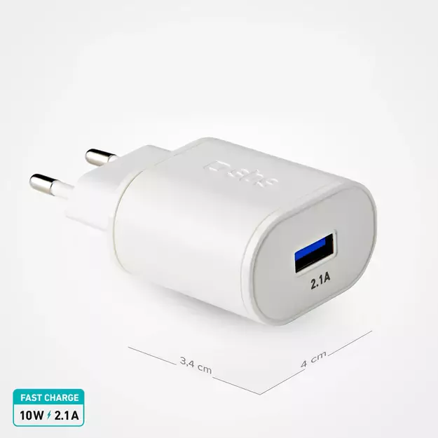 SBS TETR1USB2AWFAST 10W USB-A Wall Charger - White 8
