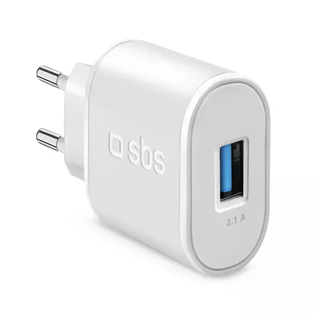 SBS TETR1USB2AWFAST 10W USB-A Wall Charger - White